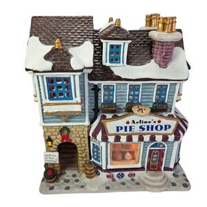 Lemax Plymouth Corners Arlines Pie Shop Lighted Christmas Village House 2002 Vtg